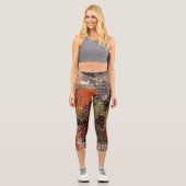 Leggings Capri Couleurs automnales Abstraites de la Terre (Recto)