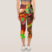Leggings Capri Couleurs d'automne Abstrait pour la peinture (Verso)