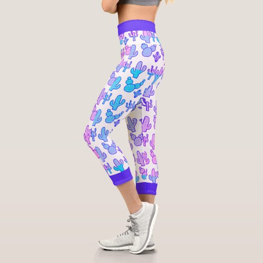 Leggings Capri Couleurs de cactus rose Indigo (Gauche)