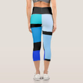 Leggings Capri Couleurs du bloc de couleur bleue Capris haut tail (Verso)