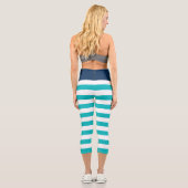 Leggings Capri Couleurs modifiables avec bandes blanches (Verso)