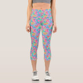 Leggings Capri Couleurs pastel Abstraites Prawn Coral Reef Aquare (Recto)