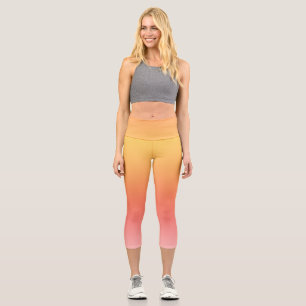 Leggings Capri Couleurs simples - Jaune à Misty Pink ombre