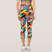 Leggings Capri Couleurs vives Motif en panier (Verso)