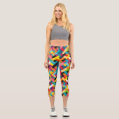 Leggings Capri Couleurs vives Motif en panier (Recto)