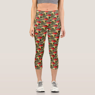 Leggings Capri Country Garden Squash Nature Motif