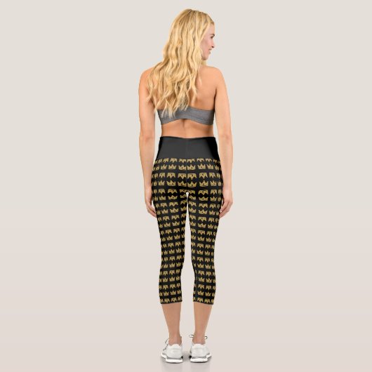 Leggings Capri Couronne de graffiti en or (Verso)