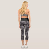 Leggings Capri Couronnes Grises Claires Sur Noir Mongrammed (Verso)