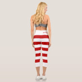 Leggings Capri Coutume Rouge Blancs Sucre de canne Noël (Verso)