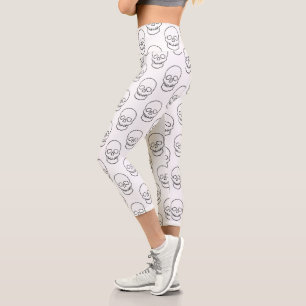Leggings Capri Crâne - noir et blanc