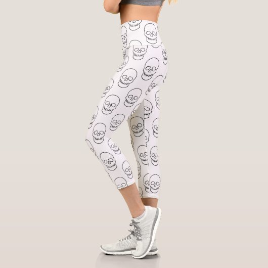 Leggings Capri Crâne - noir et blanc (Gauche)