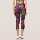 Leggings Capri Crânes et fleurs (Verso)