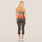 Leggings Capri Crânes oranges et séries tournesol 11 (Verso)