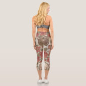 Leggings Capri Crânes rétro et ornement Rose (Verso)