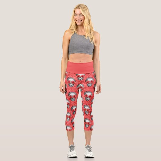 Leggings Capri Crânes rouges et séries tournesol 13 (Recto)