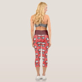 Leggings Capri Crânes rouges et séries tournesol 13 (Verso)
