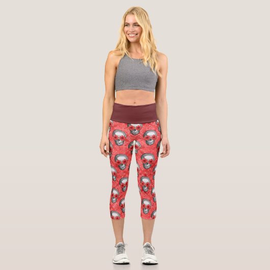 Leggings Capri Crânes rouges et séries tournesol 13 (Recto)