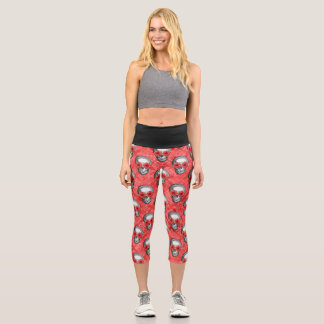 Leggings Capri Crânes rouges et séries tournesol 13