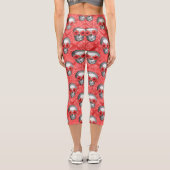 Leggings Capri Crânes rouges et séries tournesol 13 (Verso)