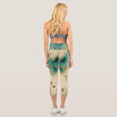 Leggings Capri Cream Gold Turquoise Cowhide Animal (Verso)