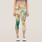 Leggings Capri Cream Gold Turquoise Cowhide Animal (Recto)