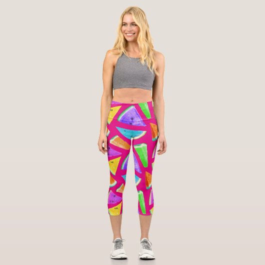 Leggings Capri Création de motif de pastèque 9 (Recto)