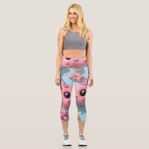 Leggings Capri Créatures Fantastiques Pastel Kawaii