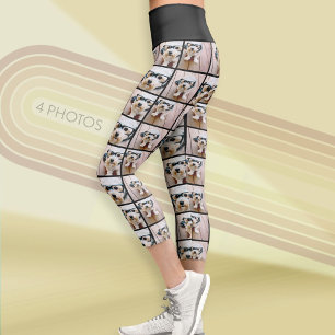 Leggings Capri Créer un collage photo personnalisé avec 4 photos