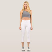 Leggings Capri Créez votre raquette de Pickleball blanche (Recto)