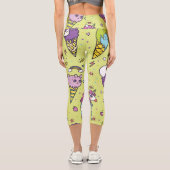 Leggings Capri Crème glacée Pop Cute : Motif animal (Verso)