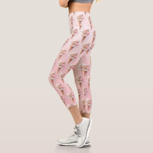 Leggings Capri Crème Rose d'été