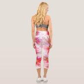 Leggings Capri Crimson d'araignée sauvage Encre d'alcool florale (Verso)