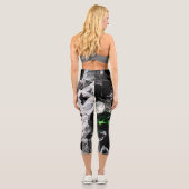Leggings Capri Cristaux blancs dans l'espace extérieur noir (Verso)