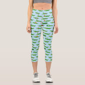 Leggings Capri Crocodiles festifs dans les costumes de Noël Motif (Recto)
