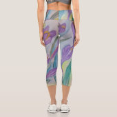 Leggings Capri Crocus de printemps Abstrait (Verso)