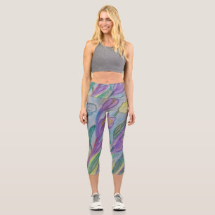 Leggings Capri Crocus de printemps Abstrait