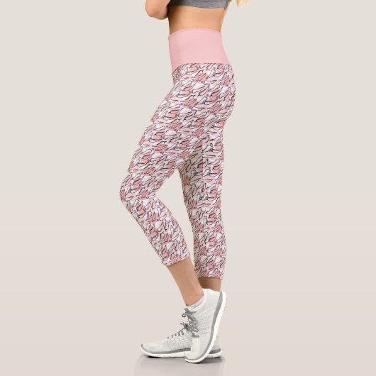 Leggings Capri Croquis brut Chili Poivrons en rose (Gauche)