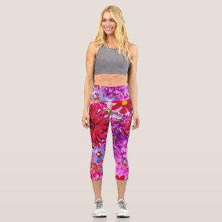 Leggings Capri Cultures florales roses
