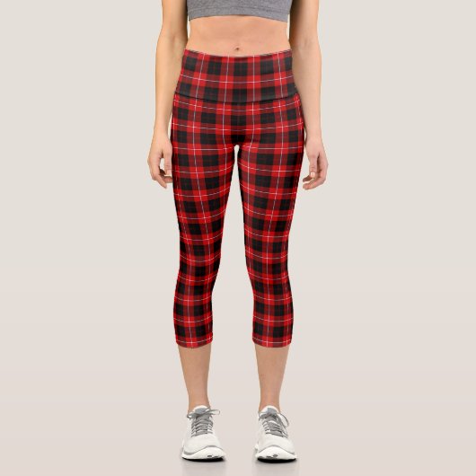 Leggings Capri Cunningham Tartan rouge noir (Recto)