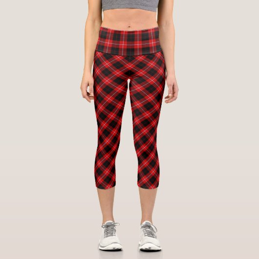 Leggings Capri Cunningham Tartan rouge noir (Recto)