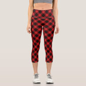 Leggings Capri Cunningham Tartan rouge noir (Recto)