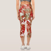 Leggings Capri Custom Beautiful feuille motif l Burgundy Exercice (Verso)