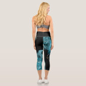 Leggings Capri Customizable Black and Blue High Waisted Capris (Verso)