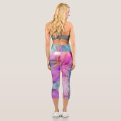Leggings Capri Customizable Blue Purple Gold High Waisted Capris (Verso)