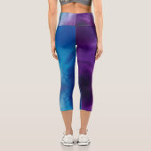 Leggings Capri Customizable Blue Purple High Waisted Capris (Verso)