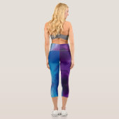 Leggings Capri Customizable Blue Purple High Waisted Capris (Verso)