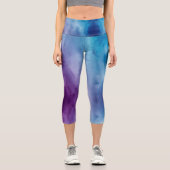 Leggings Capri Customizable Blue Purple High Waisted Capris (Recto)