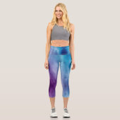 Leggings Capri Customizable Blue Purple High Waisted Capris (Recto)