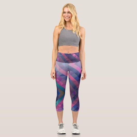 Leggings Capri Customizable Geometric High Waisted Capris (Recto)