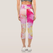 Leggings Capri Customizable Pink and Orange High Waisted Capris (Verso)